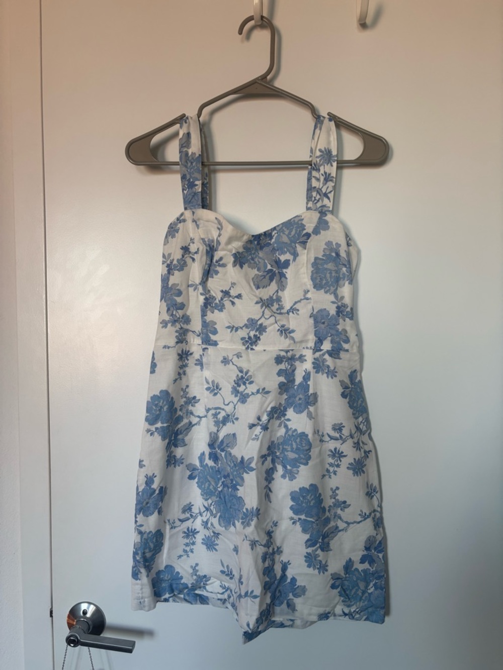 Abercrombie & Fitch White Dress with Blue Floral Print